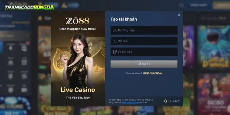 Cách đăng ký ZO88 chưa đến 3 phút